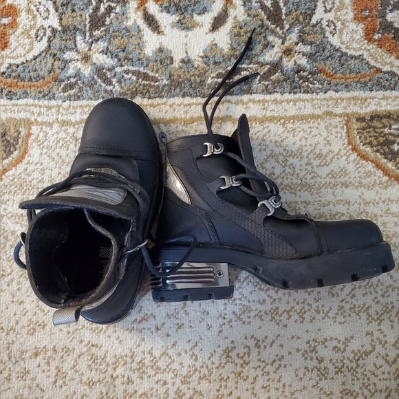 WICKED ROAD WARRIOR Leather Biker Moto Platform Combat Boots 8.5 - Picture 7 of 11